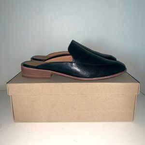 Madewell Frances Loafer Mule in True Black Leather